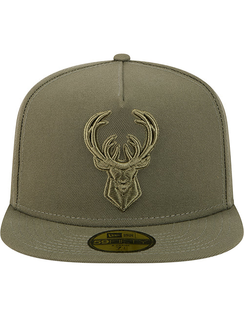 New Era 59Fifty Color Pack Olive Milwaukee Bucks Fitted Hat-front