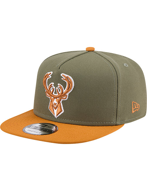 New Era 9Fifty A-Frame 2-Tone Color Pack Milwaukee Bucks Snapback Hat-left