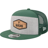 New Era 9Fifty Seven-Panel Cork Milwaukee Bucks Snapback Hat-left