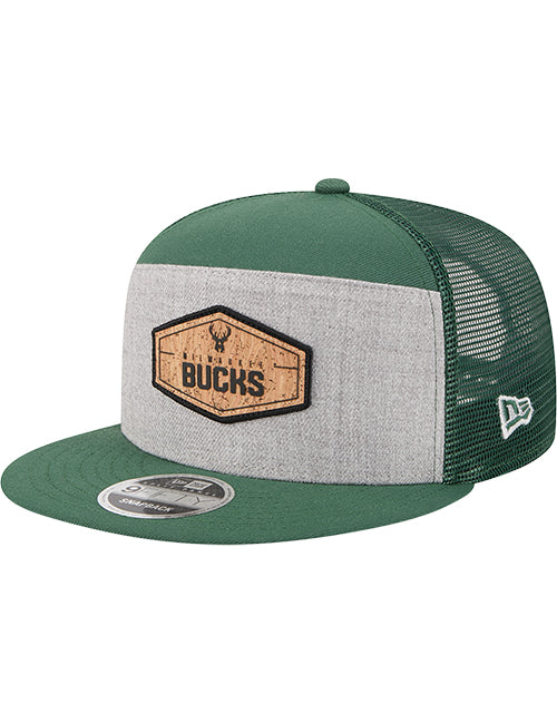 New Era 9Fifty Seven-Panel Cork Milwaukee Bucks Snapback Hat-left