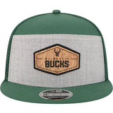 New Era 9Fifty Seven-Panel Cork Milwaukee Bucks Snapback Hat-front