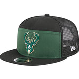 New Era 9FIfty Seven-Panel Outdoor Milwaukee Bucks Snapback Hat-left