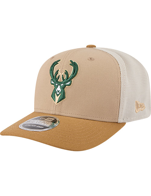 New Era 9Seventy 2-Tone Snap-Stretch Milwaukee Bucks Adjustable Trucker Hat-left