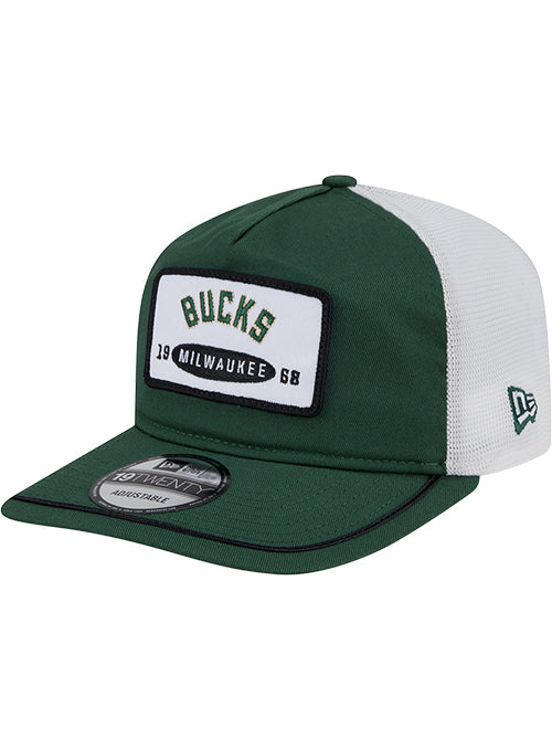New Era Emblem Patch Golfer Milwaukee Bucks Adjustable Hat-left
