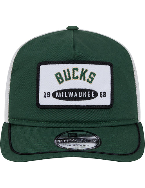 New Era Emblem Patch Golfer Milwaukee Bucks Adjustable Hat-front