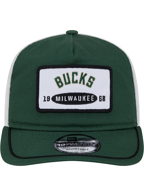 New Era Emblem Patch Golfer Milwaukee Bucks Adjustable Hat-front