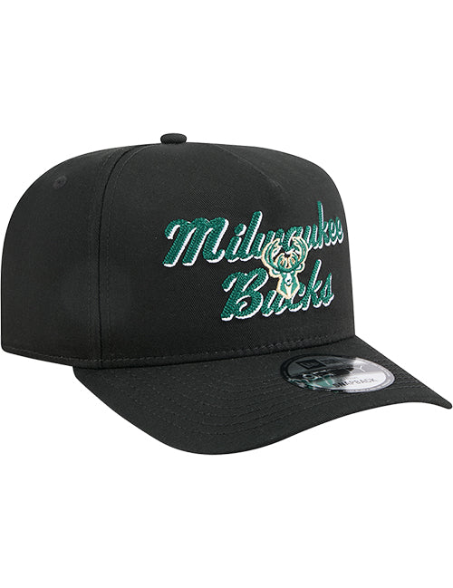 New Era 9Fifty A-Frame Chainstitch Milwaukee Bucks Snapback Hat-right