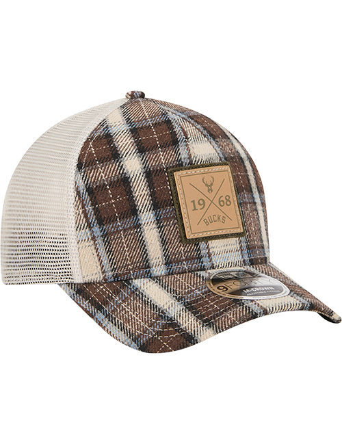 New Era 9Forty M-Crown Plaid Mesh Milwaukee Bucks Snapback Hat-right