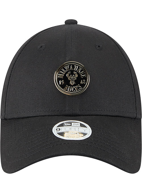 Women's New Era 9Forty Badge Milwaukee Bucks Adjustable Hat=front