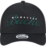Women's New Era Metallic 9Forty M-Crown Milwaukee Bucks Adjustable Hat-front