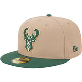 New Era 59Fifty Camel Milwaukee Bucks Fitted Hat-left