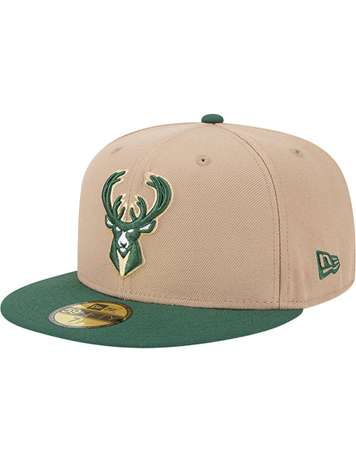 New Era 59Fifty Camel Milwaukee Bucks Fitted Hat-left