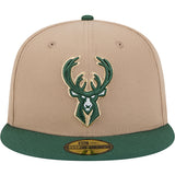 New Era 59Fifty Camel Milwaukee Bucks Fitted Hat-front