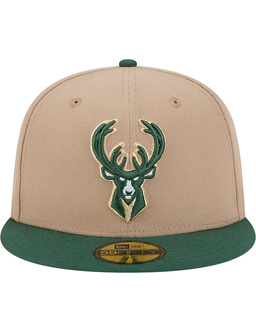 New Era 59Fifty Camel Milwaukee Bucks Fitted Hat-front