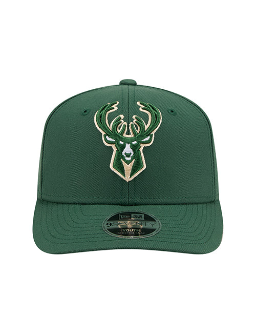 Youth New Era 9Seventy Perform Milwaukee Bucks Stretch-Snap Hat-front
