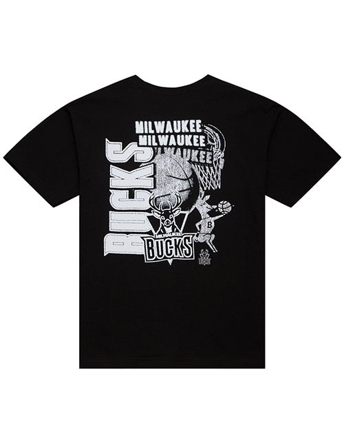Mitchell & Ness HWC '68-'93 Milwaukee Bucks Overlap T-Shirt-back