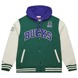 Mitchell & Ness HWC '93 Courts Milwaukee Bucks Hooded Jacket-front