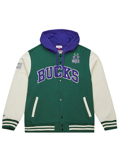 Mitchell & Ness HWC '93 Courts Milwaukee Bucks Hooded Jacket-front