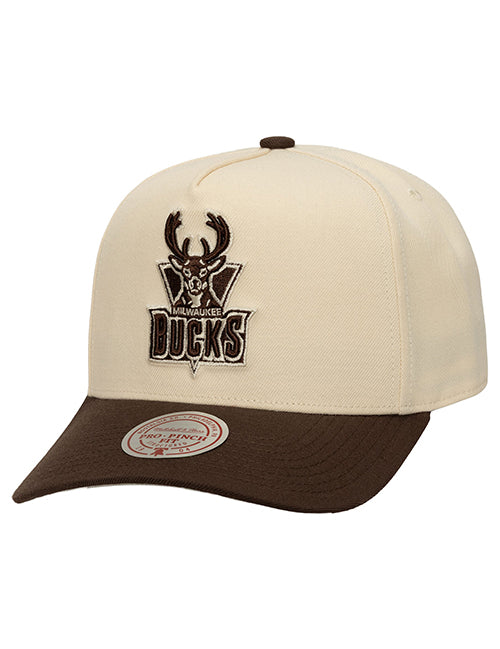 Mitchell & Ness HWC '93 Two-Tone Pro Pinch Milwaukee Bucks Snapback Hat-front