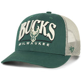 '47 Brand Arid Milwaukee Bucks Trucker Snapback Hat-left
