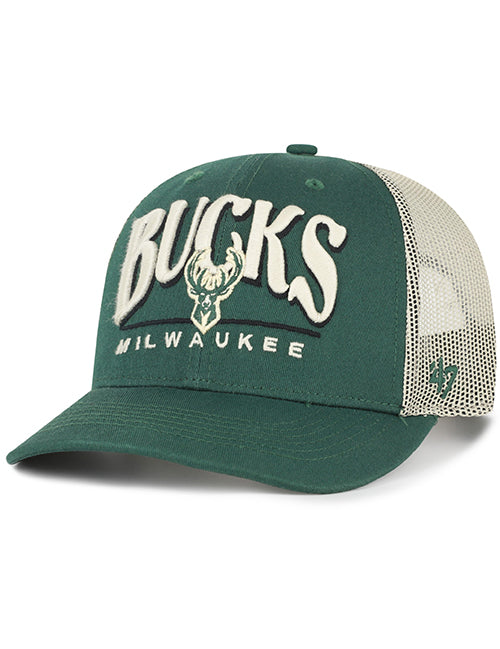 '47 Brand Arid Milwaukee Bucks Trucker Snapback Hat-left