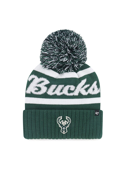 '47 Brand Spirited Milwaukee Bucks Pom Knit Hat-front