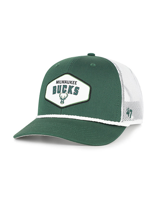 Youth '47 Brand Ace Out Milwaukee Bucks Trucker Snapback Hat-front