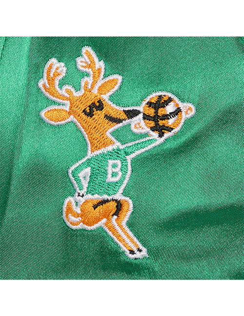 Mitchell & Ness HWC '68 Script Milwaukee Bucks Satin Snapback Hat-embroidery