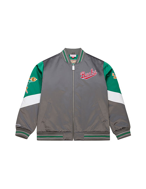 Mitchell & Ness HWC '68 Throw Back Milwaukee Bucks Satin Jacket-front