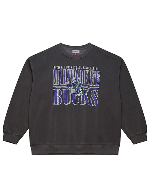 Mitchell & Ness HWC '93 Downtown Milwaukee Bucks Crewneck Sweatshirt-front