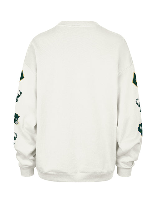 Women's '47 Brand 2025-26 City Edition Milwaukee Bucks Oversized Crewneck Sweatshirt-back