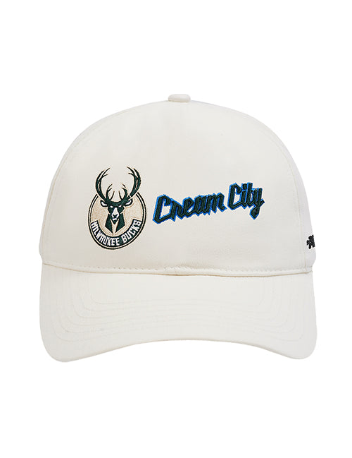 Pro Standard 2025-26 City Edition Milwaukee Bucks Pinch Front Snapback Hat-front