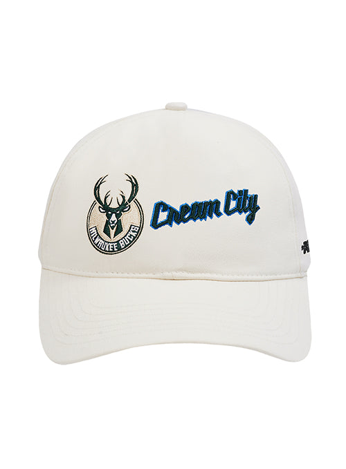 Pro Standard 2025-26 City Edition Milwaukee Bucks Pinch Front Snapback Hat-front