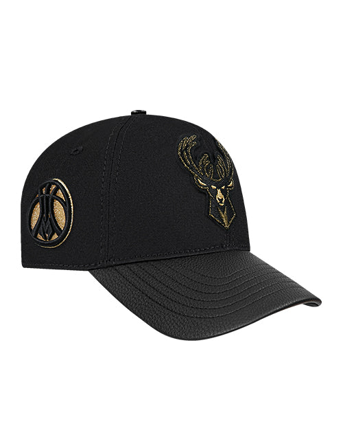 Pro Standard Gold Twist Milwaukee Bucks Pinch Snapback Hat-right
