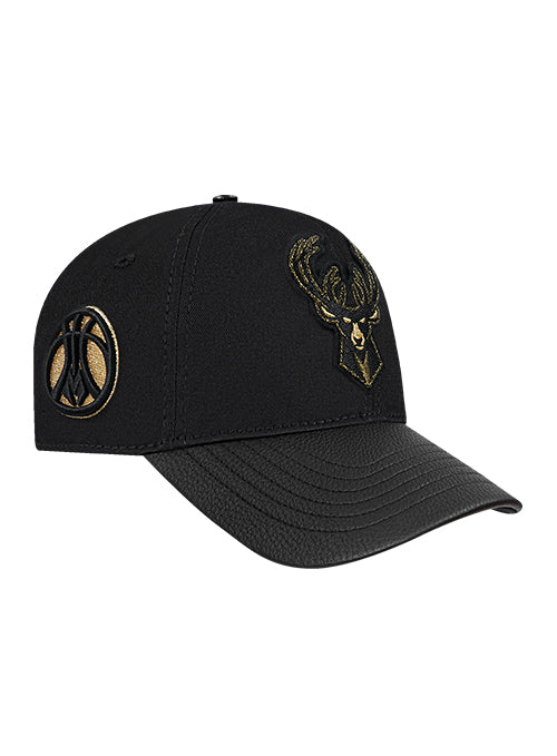 Pro Standard Gold Twist Milwaukee Bucks Pinch Snapback Hat-right