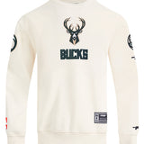Pro Standard Modern Original Milwaukee Bucks Cream Crewneck Sweatshirt-front