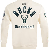 Pro Standard Modern Original Milwaukee Bucks Cream Crewneck Sweatshirt-back