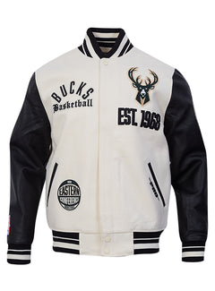 Pro Standard Modern Original Milwaukee Bucks Varsity Jacket-front