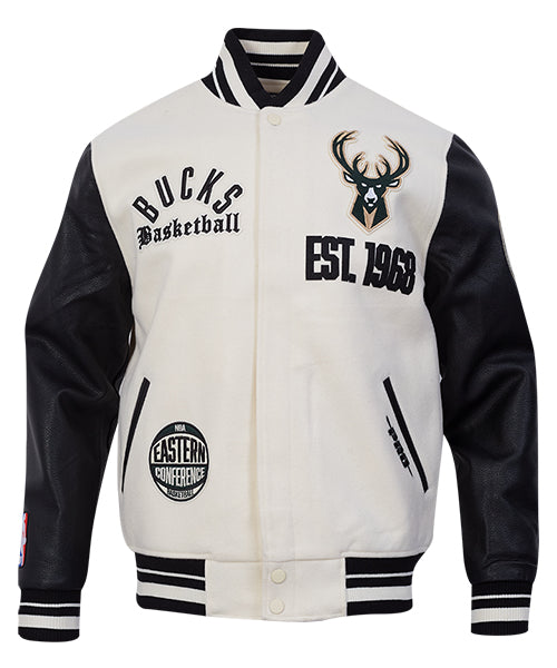 Pro Standard Modern Original Milwaukee Bucks Varsity Jacket-front