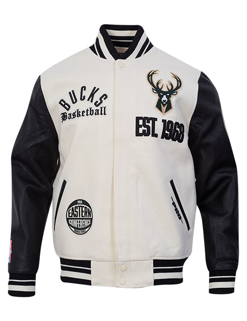 Pro Standard Modern Original Milwaukee Bucks Varsity Jacket-front