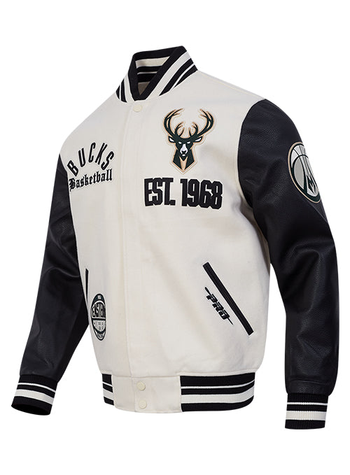 Pro Standard Modern Original Milwaukee Bucks Varsity Jacket-angled front