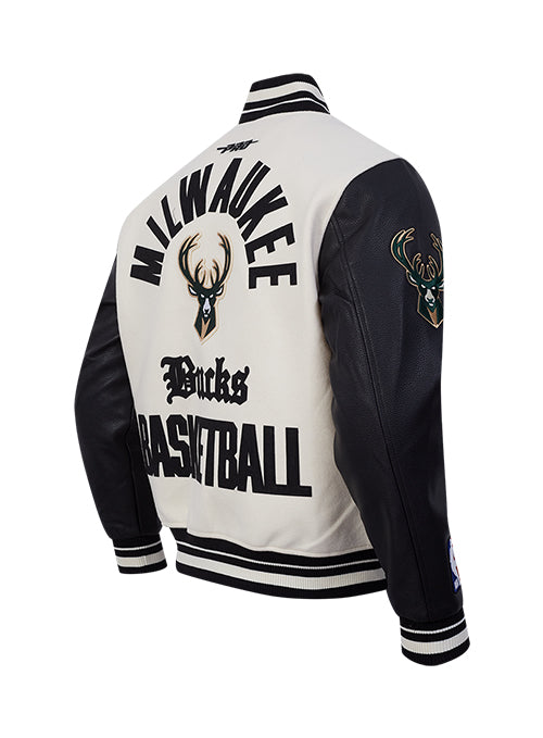 Pro Standard Modern Original Milwaukee Bucks Varsity Jacket-angled back