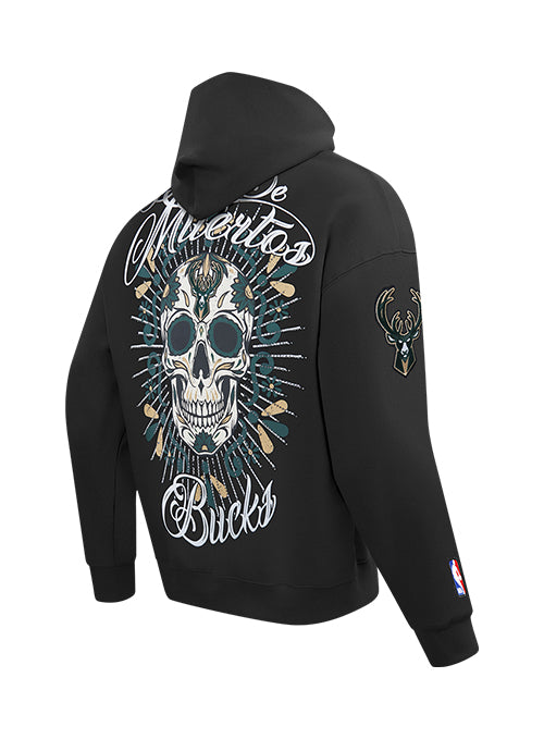 Pro Standard Dia De Muertos Milwaukee Bucks Hooded Sweatshirt-angled back