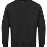 Pro Standard Blackout Milwaukee Bucks Long Sleeve T-Shirt-front
