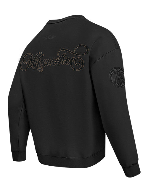 Pro Standard Blackout Milwaukee Bucks Long Sleeve T-Shirt-angled back