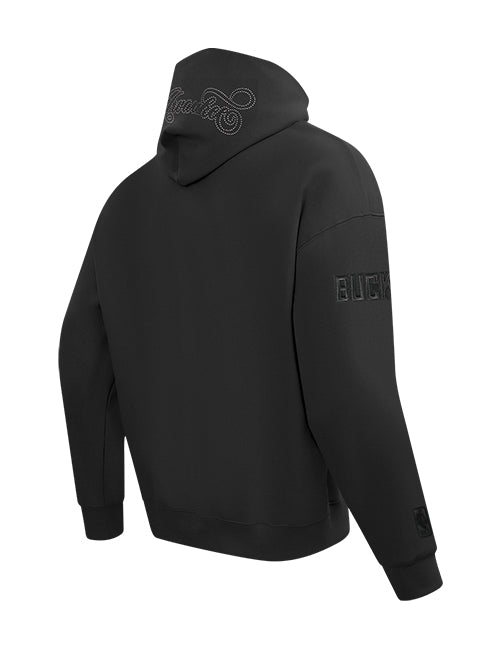 Pro Standard Blackout Milwaukee Bucks Hooded Sweatshirt-angled back