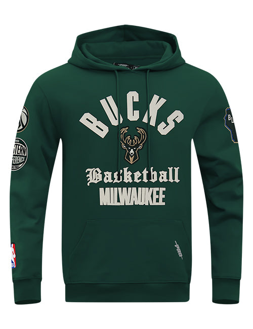 Pro Standard Modern Original Green Milwaukee Bucks Hooded Sweatshirt-front
