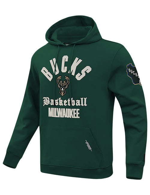 Pro Standard Modern Original Green Milwaukee Bucks Hooded Sweatshirt-angled front
