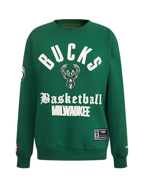 Women's Pro Standard Modern Original Milwaukee Bucks Crewneck Sweatshirt-front