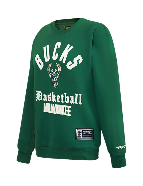 Women's Pro Standard Modern Original Milwaukee Bucks Crewneck Sweatshirt-angled front